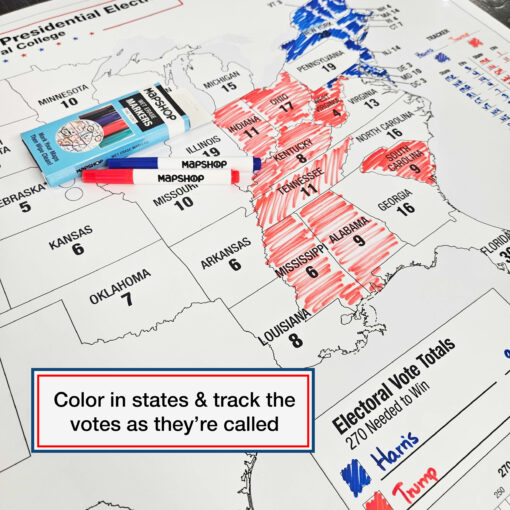 United States 2024 Electoral College Tracker Wall Map by MapShop - Image 2