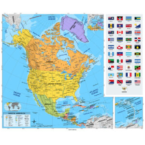 North America Intermediate Classroom Wall Map by BrightWay Educational
