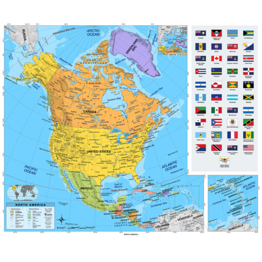 2-Map Western Continents Intermediate Classroom Pull Down Map Set w/ Backboard by BrightWay Educational - Image 3