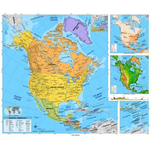 2-Map Western Continents Intermediate Classroom Pull Down Map Set w/ Backboard by BrightWay Educational - Image 4
