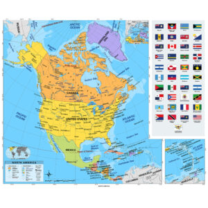 North America Primary Classroom Wall Map by BrightWay Educational
