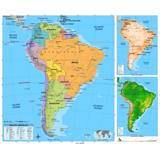 South America Intermediate Classroom Wall Map by BrightWay Educational - Image 2
