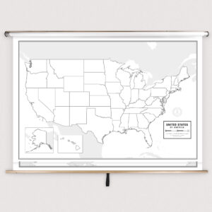 United States & World Blank Spring Roller Set w/Backboard by South of Kings