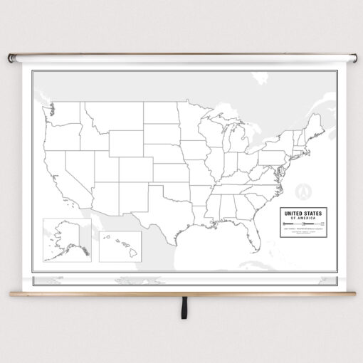 United States & World Blank Spring Roller Set w/Backboard by South of Kings
