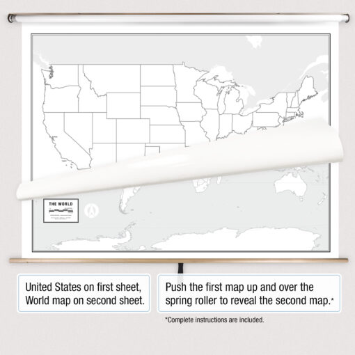 United States & World Blank Spring Roller Set w/Backboard by South of Kings - Image 2