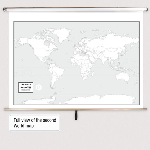 United States & World Blank Spring Roller Set w/Backboard by South of Kings - Image 4
