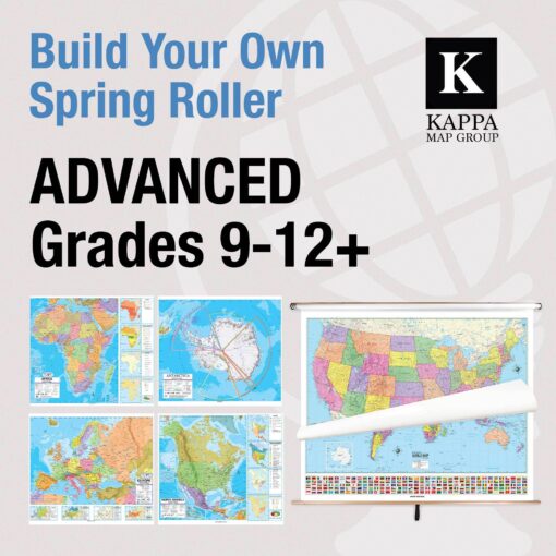 Custom Advanced Classroom Pull Down Map Set w/ Backboard by Kappa
