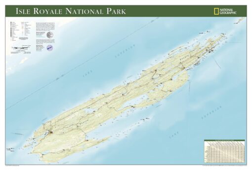 Isle Royale National Park Wall Map by National Geographic