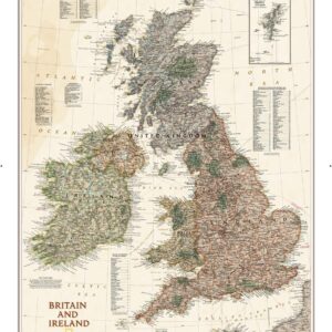Britain and Ireland Executive Wall Map by National Geographic