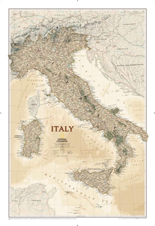 Italy Executive Wall Map by National Geographic