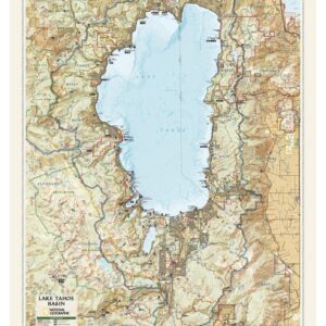 Lake Tahoe Basin Wall Map by National Geographic