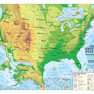 Kids Physical USA Education: Grades 4-12 Map by National Geographic