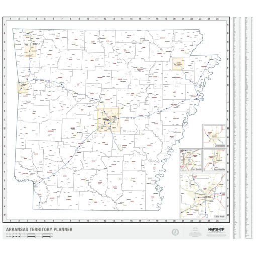 Arkansas Territory Planner Wall Map by MapShop