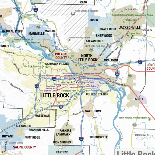 Arkansas State Wall Map by MapShop - Image 3