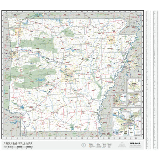 Arkansas State Wall Map by MapShop