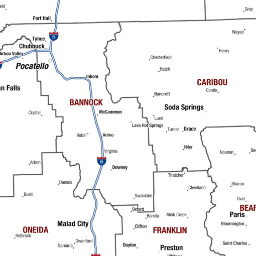 Idaho Territory Planner Wall Map by MapShop - Image 2