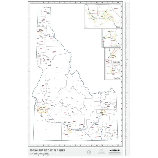 Idaho Territory Planner Wall Map by MapShop