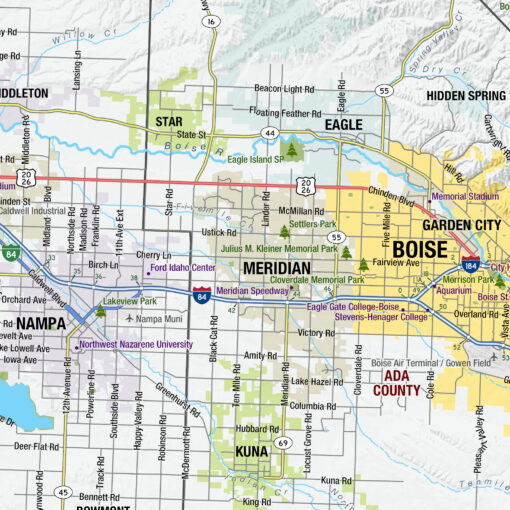 Idaho Wall Map w/Multi-Color Counties by MapShop - Image 3
