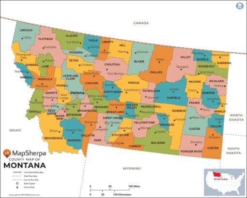 Montana Counties Wall Map by MapSherpa
