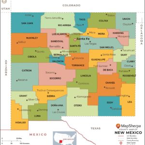 New Mexico Counties Wall Map by MapSherpa