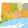Connecticut Zip Codes with Counties Wall Map by MapSherpa