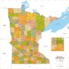 Minnesota Zip Codes with Counties Wall Map by MapSherpa