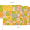 Nebraska Zip Codes with Counties Wall Map by MapSherpa
