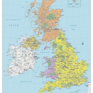 United Kingdom Political Wall Map - Compact by MapSherpa