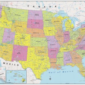 United States Political Wall Map by MapSherpa