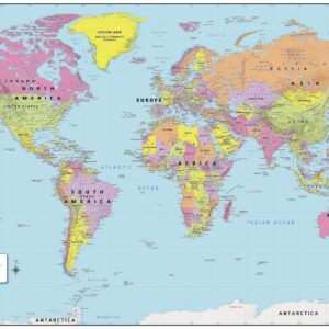 World Political Wall Map by MapSherpa