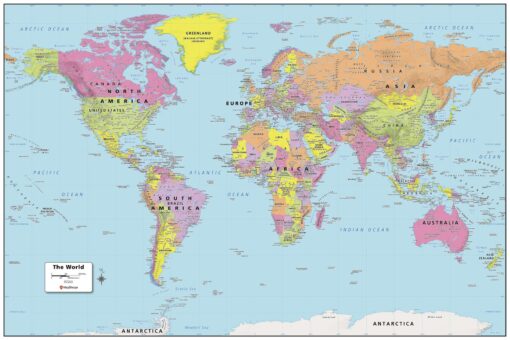 World Political Wall Map by MapSherpa