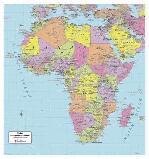Africa Political Wall Map - Compact by MapSherpa