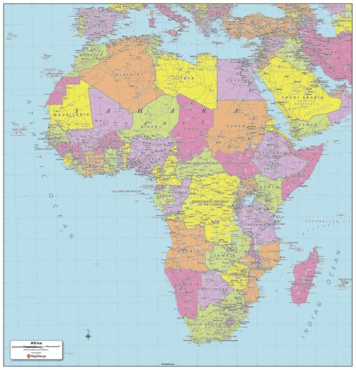 Africa Political Wall Map by MapSherpa