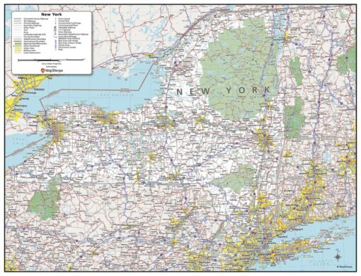 New York State Wall Map - Small by MapSherpa