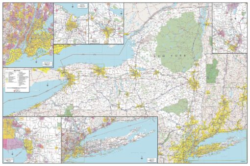 New York State Wall Map - Large by MapSherpa