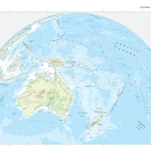 Oceania (Physical Features) Wall Map by The Times