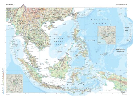 Asia (Southeast) Wall Map by The Times