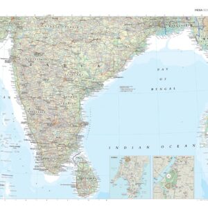 India (South) and Sri Lanka Wall Map by The Times