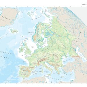 Europe (Physical Features) Wall Map by The Times
