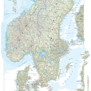 Scandinavia (South) Wall Map by The Times