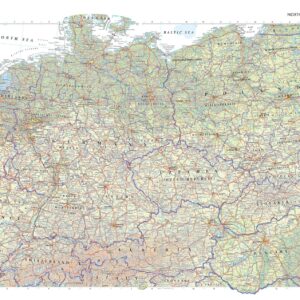 North Central Europe Wall Map by The Times