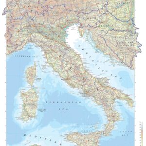 Italy, Slovenia, Croatia and Bosnia and Herzegovina Wall Map by The Times