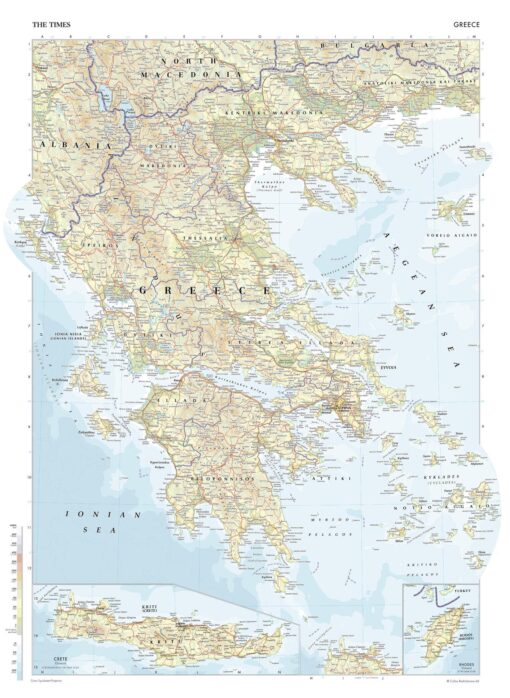 Greece Wall Map by The Times