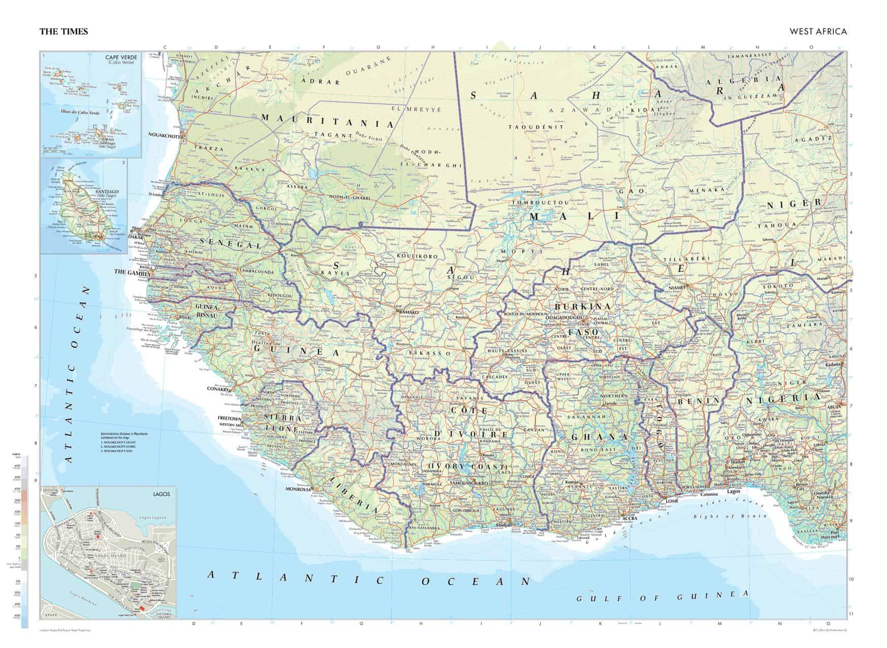 West Africa Wall Map By The Times The Map Shop west-africa-wall-map-by-the-times-the-map-shop