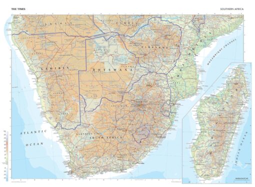 Africa (Southern) Wall Map by The Times