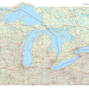 Great Lakes (United States) Wall Map by The Times