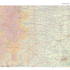 Great Plains South (United States) Wall Map by The Times