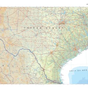 Texas (United States) Wall Map by The Times