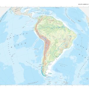 South America (Physical Features) Wall Map by The Times