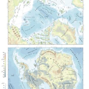 Polar Regions (Beneath the Ice) Wall Map by The Times